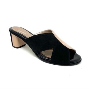 Beautifeel Amore blush / black suede block heel mules